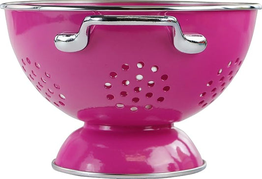 Calypso Basics by Reston Lloyd Powder Coated Enameled Colander, 1.5 Quart, Magenta