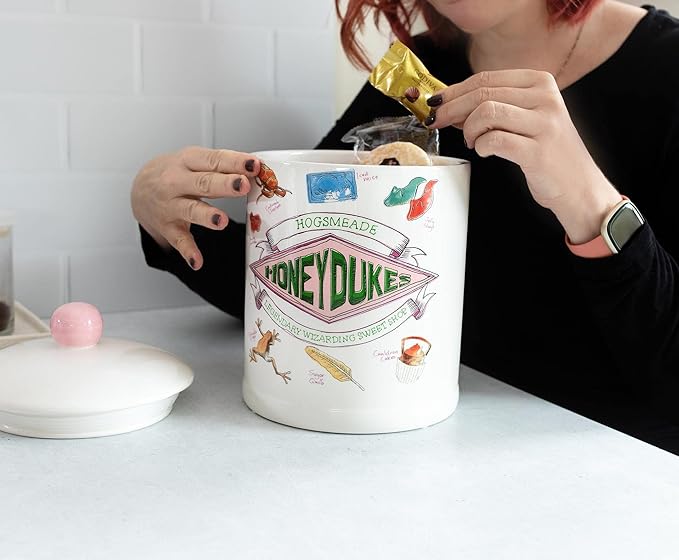Harry Potter Honeydukes Sweets 10-Inch Ceramic Cookie Jar | Food Storage Jar For Candy, Spice | Flour and Sugar Containers With Lids, Home & Kitchen Canisters For Counter Top, Housewarming Gifts