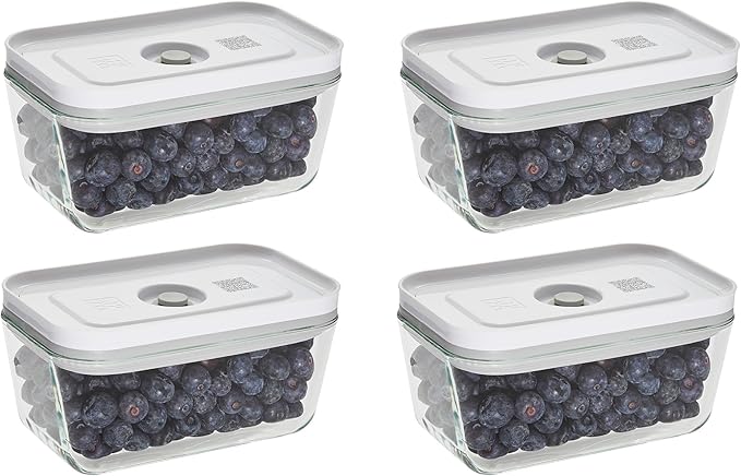 ZWILLING Fresh & Save 4-pc Small Glass Vacuum Sealer Food Storage Containers with Airtight Lids