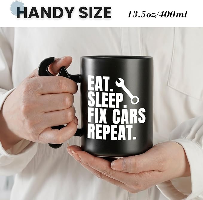 Onebttl Car Gifts For Men, Women, Dad, Mechanic - 13.5oz/400ml Ceramic Wrench Coffee Mug - Fix