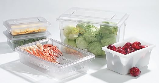 Carlisle FoodService Products Storplus Food Storage Container with Stackable Design for Catering, Buffets, Restaurants, Polycarbonate (Pc), 2 Gallons, Clear, (Pack of 6)
