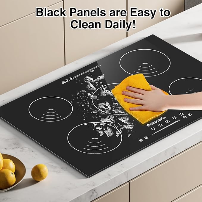 30 Inch Induction Cooktop 5 Burners, 7200W Built-in Induction Stovetop, 5 Power Boost Burners Electric Cooktop, Child Lock, 9 Power Levels, Timer, Touch Control 220-240V Hard Wire