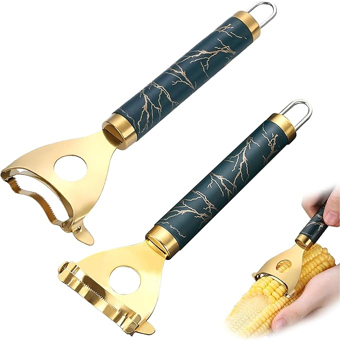 2pc Corn Prep Peeler,Corn stripper for corn on the cob remover tool,Corn Stripper Cob Stripper Tool,Corn planer Cob Cutter kernels,Kitchen Remover Tool Cutter Kernels Effortless Fast Time-Saving