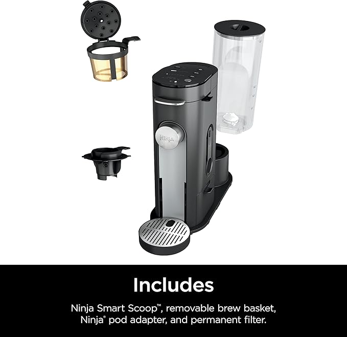 Ninja PB040C Single Server Coffee Maker, Compatible with 62oz K-Cup Pods, Iced Coffee Reservoir, Black