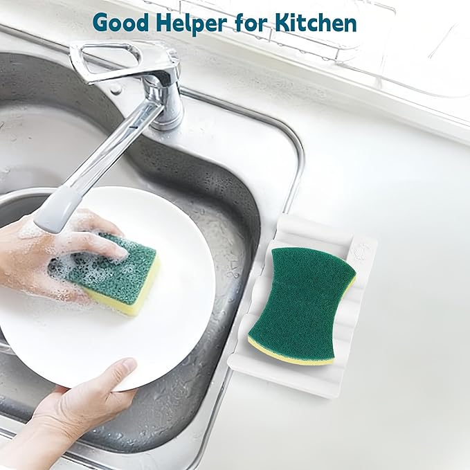 Silicone Soap Dish, Self Draining Soap Holder Perfect for Shower, Bathroom Sink, Kitchen Sink & Travel, Non-Slip Bar Soap Holder Extend Soap Life, Keep Soap Bars Dry Clean & Easy Cleaning (White-2PCS)
