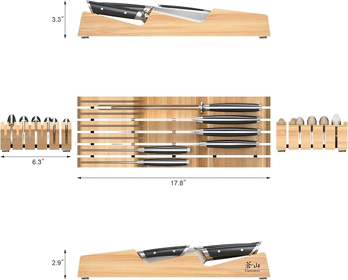 Cangshan HELENA Series German Steel Forged 7-Piece In-Drawer Knife Set (Black)