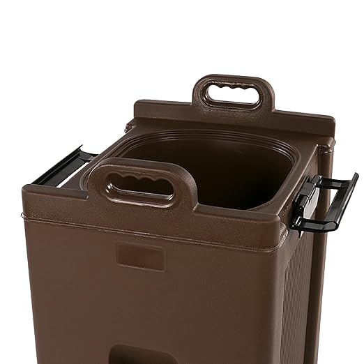 Carlisle FoodService Products Cateraide Insulated Beverage Dispenser with Handles for Catering, Kitchen, and Restaurants, Plastic, 10 Gallons, Brown