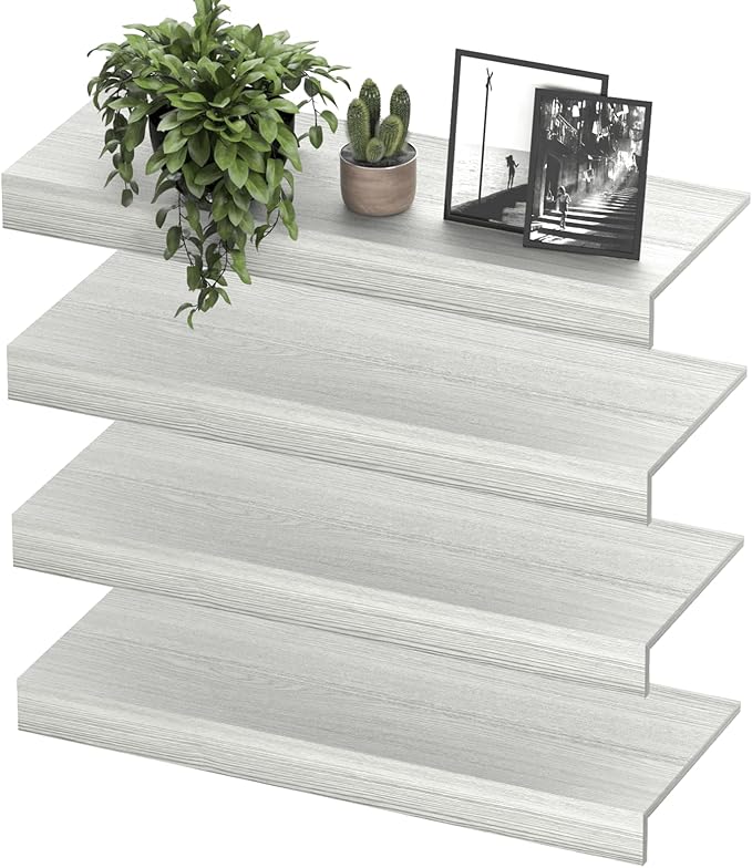 Wooden Wire Shelf Covers for Pantry & Closet – Wire Rack Covers for Shelves, Durable Wood Shelf Covers for Kitchen, Laundry Room, Storage Organization(White Oak,24in*12in)