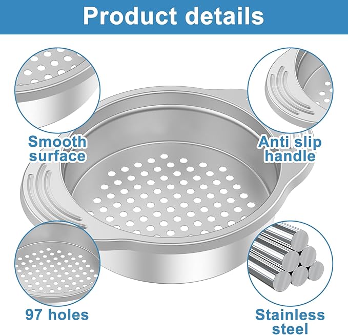 20 Pack Tuna Can Strainer 3.15Inch Stainless Steel Food Strainer Anti Slip Handle Tuna Strainer Easy to Use Tuna Press Oil Drainer Filter Colander Can Strainers for Canned Goods Vegetables Beans
