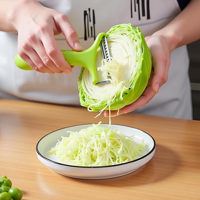 Green 18 * 12cm Cabbage Shredder,Vegetable Cutter Cabbage Slicer,Stainless Steel Fruit Vegetable Potato Peeler Graters Kitchen Must Have for Home Restaurants Kitchen Utensils and Gadgets