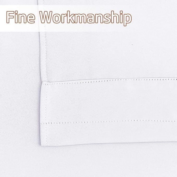 NICETOWN Pure White Bathroom Curtain Valances for Small Window, Rod Pocket Thermal Insulated Mini Sized Window Cover for Kitchen/Office/Thanksgiving, Set of 2, 42" Width x 18" Length