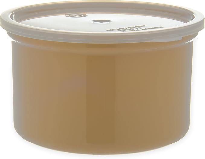 Carlisle FoodService Products Classic Round Storage Container Crock with Lid for Kitchen, Restaurants, Home, Plastic, 1.5 Quarts, Beige