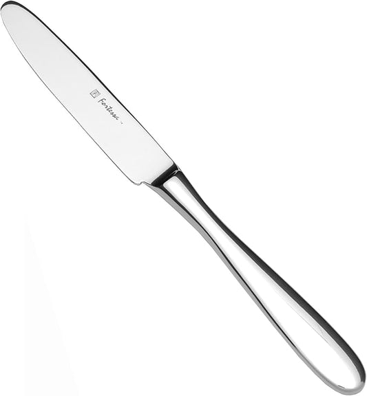 Fortessa Grand City 18/10 Stainless Steel Flatware Solid Handle Dessert Knife, Set of 12
