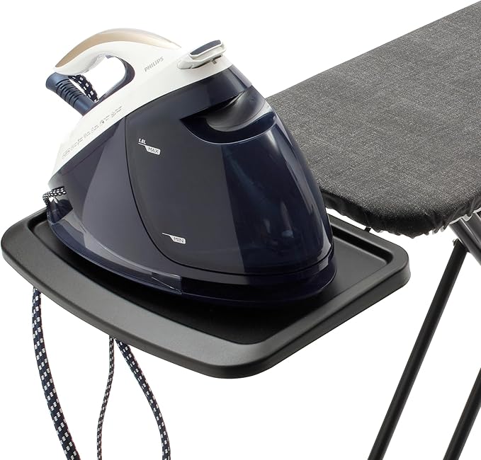 Brabantia Size B Ironing Board (49x15 in) 7 Height Options, Solid Steam Unit Rest Holder (Titan Oval) Non-Slip Feet, Anti-Collapse Child Locks