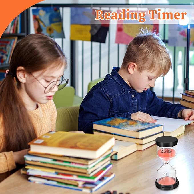Sand Timer Set, 6 Colors Hourglass Sand Timers 1/3/5/10/15/30 Minutes Sandglass Timers Sand Clock Timer for Classroom Games Home Office Decor Cooking with Protective Cover, 6 Pack