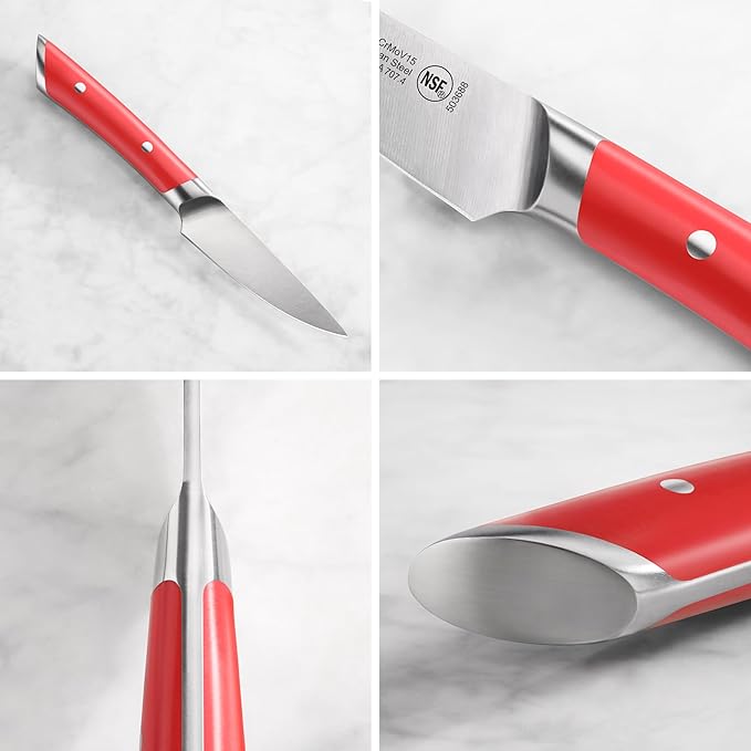 Cangshan HELENA Series German Steel Forged 3.5" Paring Knife with Sheath (Red)