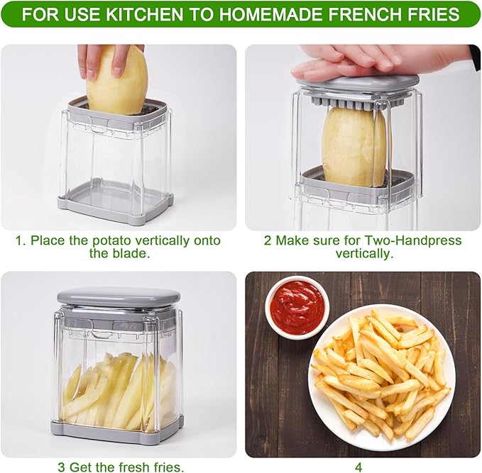 Kitchen gadgets food chopper with container.4 in 1 chopper vegetable cutter with french fry cutter,veggie chopper,fruit slicer,potato cutter.new home gift ideas-mandoline slicer for food chopper