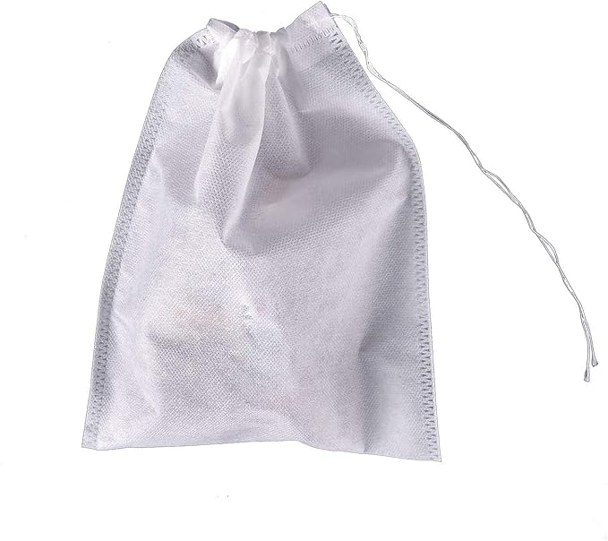 TamBee 8" x 10" Tea Bags Disposable Bag Reusable Tea Bags for Loose Tea Empty Drawstring Seal String Bag Non Woven for Coffee Cook Bath Desiccant 100 Pcs
