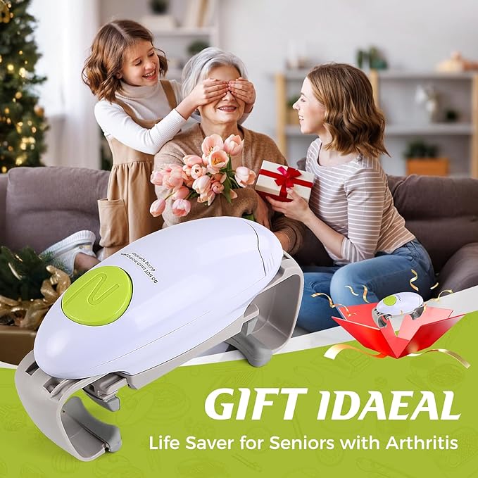 Higher Torque and Automatic Electric Jar Opener,One Touch Jar Opener for Arthritis,Weak Hands and Seniors,Convenient and Useful Kitchen Gadgets,Gifts for Seniors