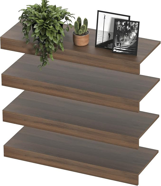 Wooden Wire Shelf Covers for Pantry & Closet – Wire Rack Covers for Shelves, Durable Wood Shelf Covers for Kitchen, Laundry Room, Storage Organization(Walnut,24in*12in)