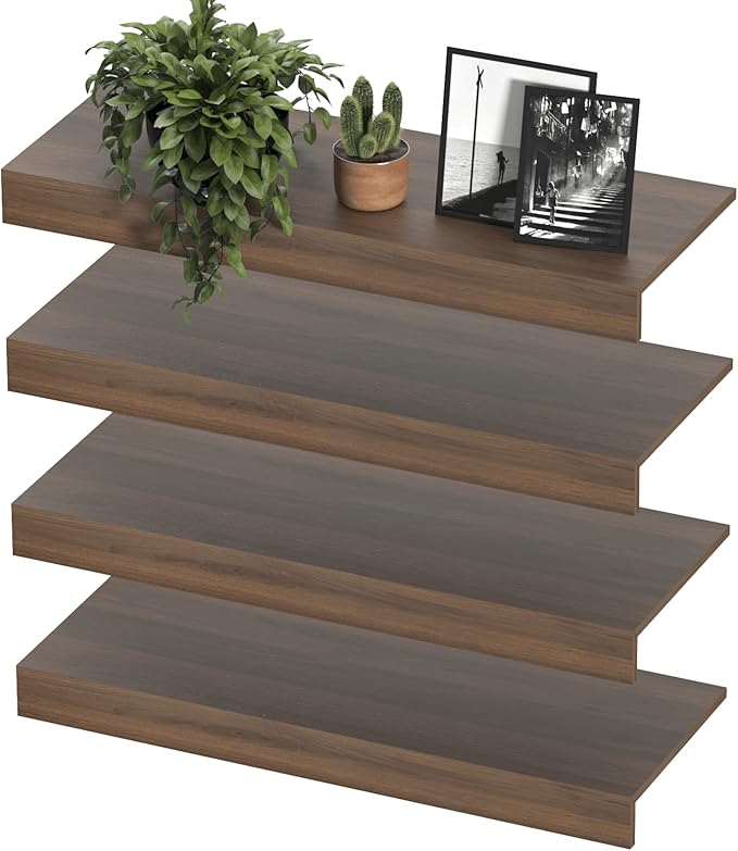 Wooden Wire Shelf Covers for Pantry & Closet – Wire Rack Covers for Shelves, Durable Wood Shelf Covers for Kitchen, Laundry Room, Storage Organization(Walnut,24in*16in)