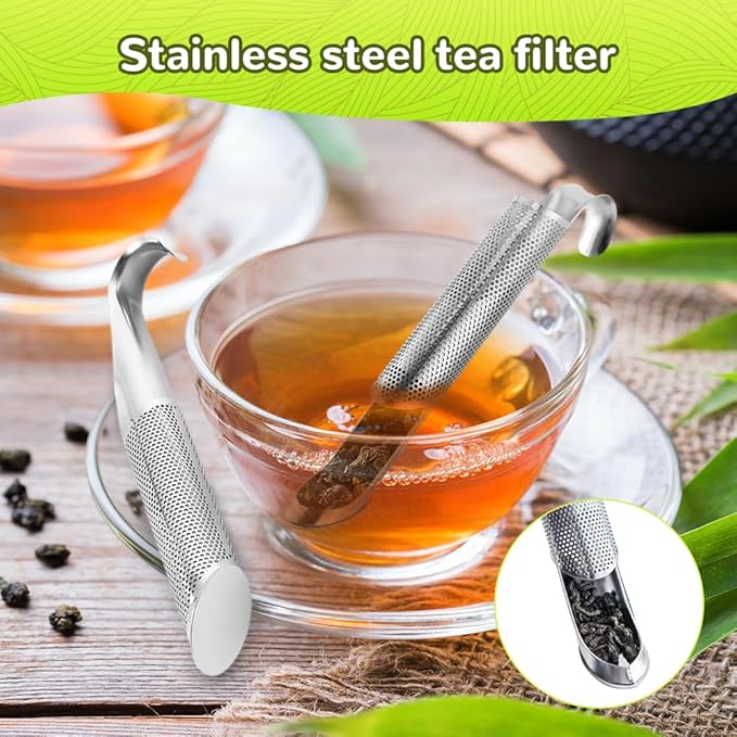 304 Stainless Steel Tea Diffuser, 2025 New Loose Leaf Tea Infuser, Portable Teas Infuser for Office and Home, Spices, Seasonings, Coffee Steeper for Coffee Lovers, Teas Holder Loose Leaf for Gift (2)