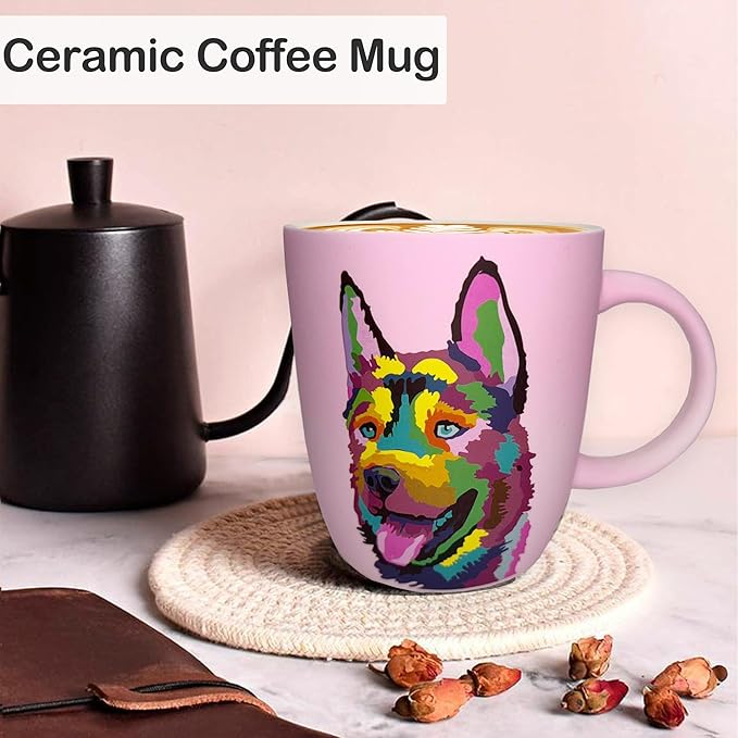 Soft Touch German Shepherd Pink Mug - 18 Oz Ceramic Coffee Mug with Premium Box - Coffee Cup for Dog Lovers - Unique Tea Cup for Every Day