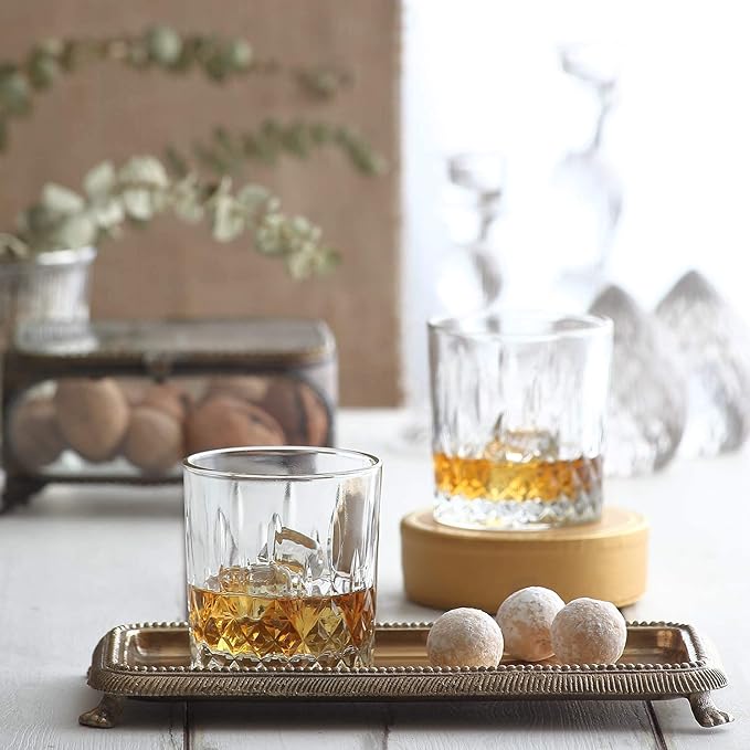 LAV Old Fashioned Glasses Set of 6 - Whiskey Glasses Set 11.25 Oz - Scotch for Men and Women - Barware Rocks Glasses for Home Bar and Dining