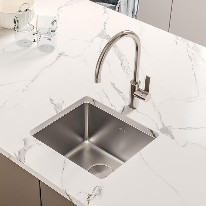 Ruvati 18-inch Undermount Bar Prep Kitchen Sink - 16 Gauge Stainless Steel Kitchen Sinks Single Bowl with Brushed Finish hides scratches, Easy-to-Clean Undermount Sink - RVM5916
