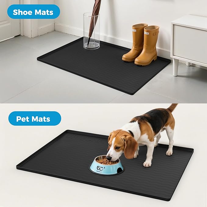 URMONA 28'' x 22'' Waterproof Silicone Under Sink Mat Cabinet and Counter Protector, Shelf Liner for Kitchen and Bathroom, Storage and Organizers, Litter Mat, Pet Cat Puppy Essentials(Brown)