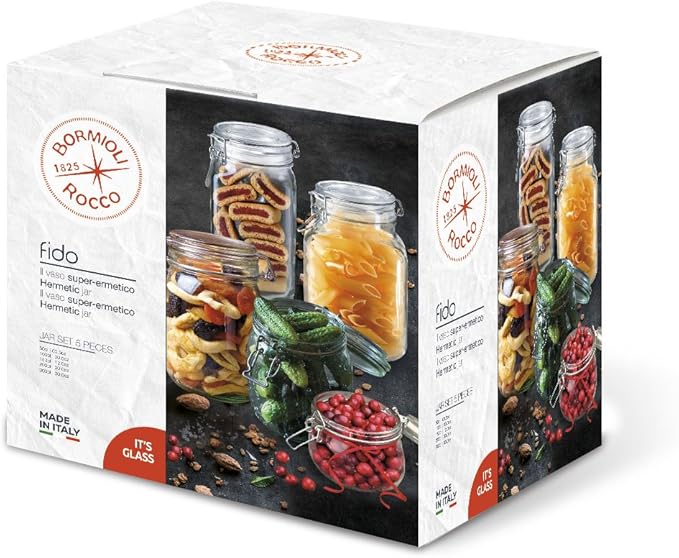 Bormioli Rocco Fido Hermetic 5-Piece Jar Set