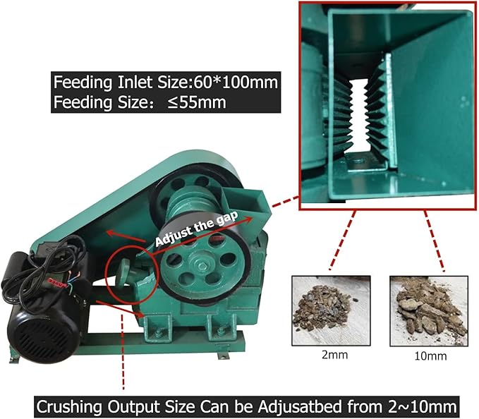 Mini Jaw Crusher Rock Crusher Stone Crusher Machine Jaw Crushing Machine Electric Sahtter Grinder for Coal Iron Ore 220v 1.5kw