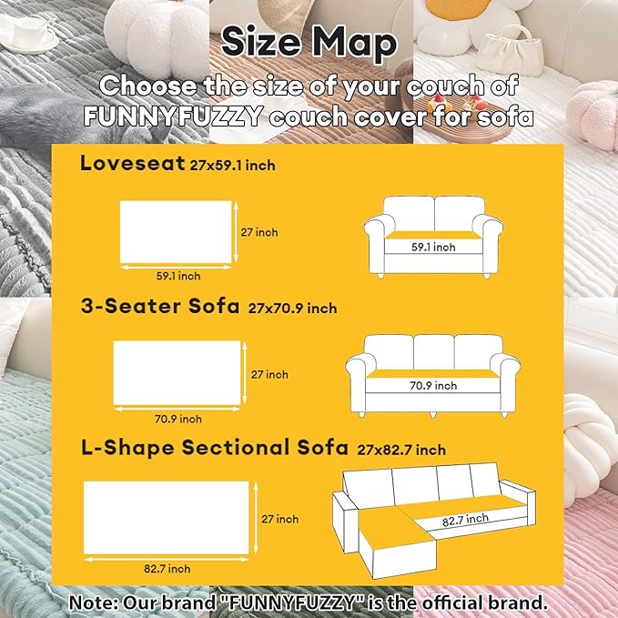 FUNNY FUZZY Pet Couch Covers for Sofa, Washable Dog Couch Cover Protector for Dogs, Flannel Couch Covers for Dogs Pet Friendly Pets Mat Bed Sofa Cover (Blue-Grey, 27.6"×59.1")