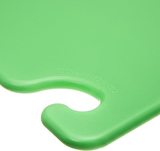 San Jamar CB121812 Cut-N-Carry Co-Polymer Cutting Board, 18" Length x 12" Width x 1/2" Thick, Green (CB121812GN)