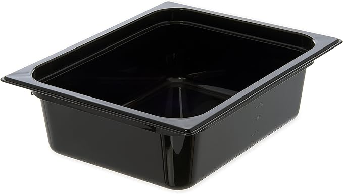 Carlisle FoodService Products 10221B03 StorPlus Half Size Food Pan, Polycarbonate, 4" Deep, Black