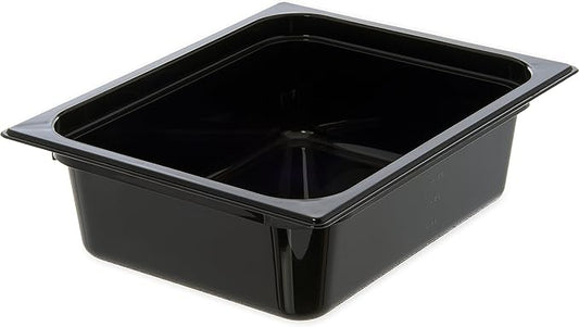 Carlisle FoodService Products 10221B03 StorPlus Half Size Food Pan, Polycarbonate, 4" Deep, Black