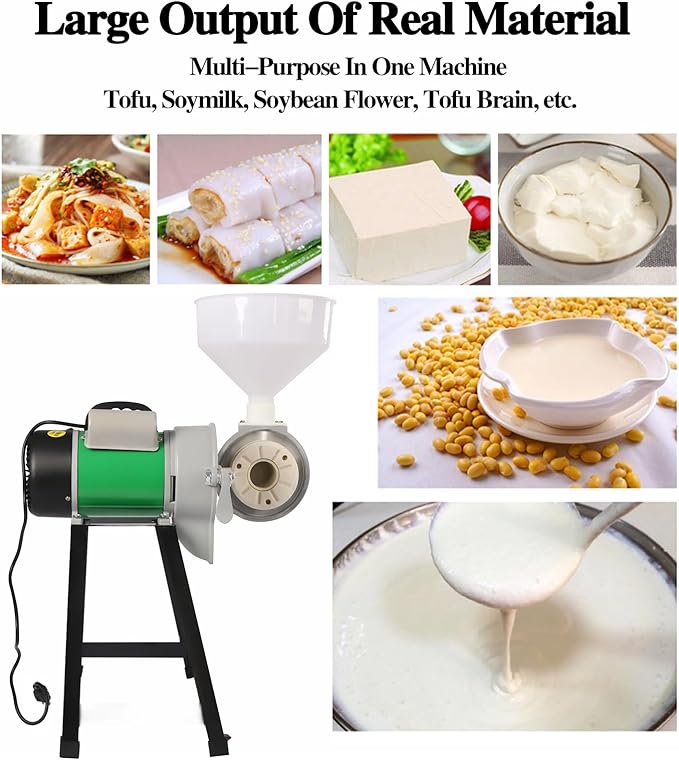 Electric Grain Mill, 2200W Commercial Grinder Machine, Wet Cereals Grinder With Funnel, Corn Mill, Rice Grain Flour Mill, Molino De Maiz Electrico