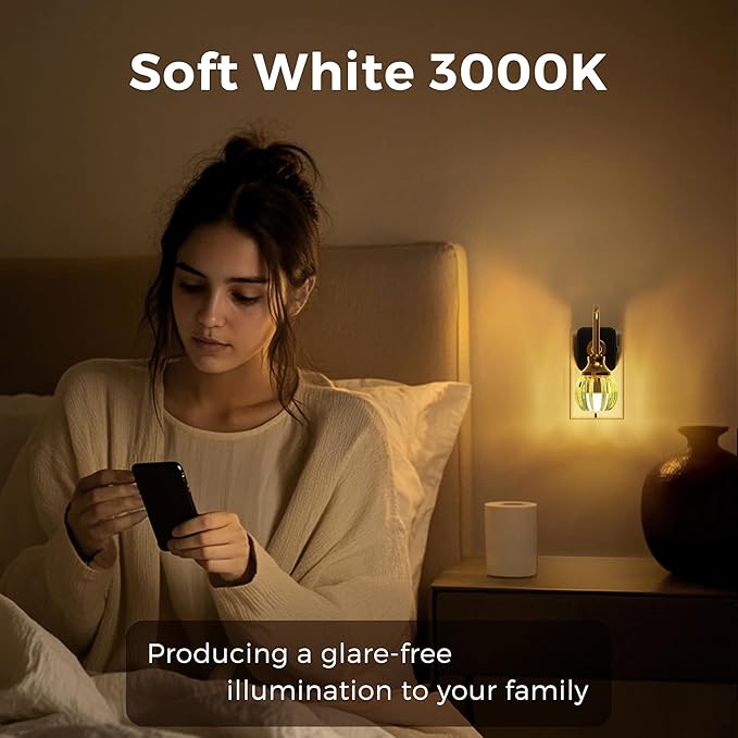 L LOHAS LED Night Lights Plug into Wall, 3000K Soft White LED, Floral Night Lights with Dusk to Dawn Sensor, 0-100lm Adjustable Brightness, for Hallway Bedroom Stairway