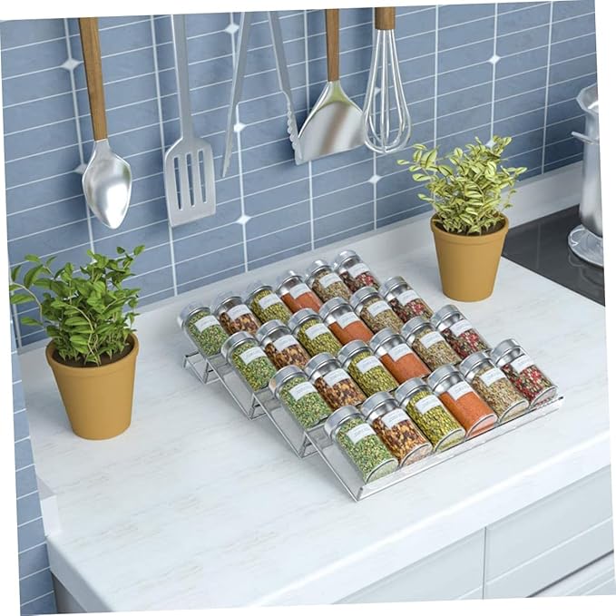 Mobestech Expandable Acrylic Spice Rack Organizer with Shelves for Kitchen Drawer Storage of Seasoning Bottles Essential Oils Vitamins and Medicine Transparent Tiered Shelf for Cabinet