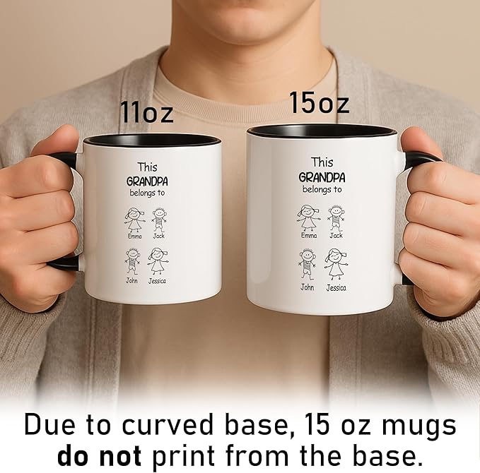 Personalized Dad to Papa Mug - Custom Est Year Coffee Cup for New Grandpa - First Time Grandfather Gift - Custom Grandparent - Keepsake Mug for Him