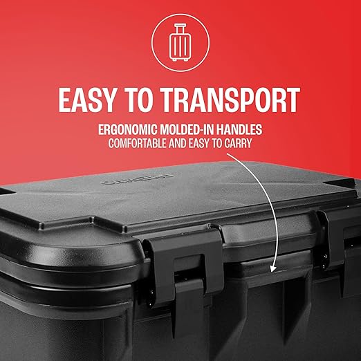 Cambro Insulated Food Pan Carrier - 6 Inch Deep Hotbox and Food Warmer for Catering & Transport - Top Load S-Series (Black)