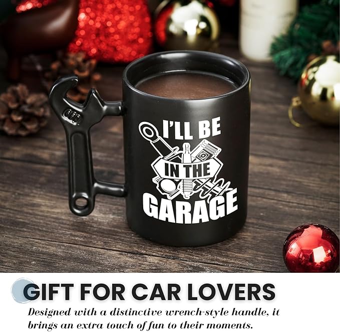 Onebttl Car Gifts For Men, Women, Dad, Mechanic - 13.5oz/400ml Ceramic Wrench Coffee Mug - Garage