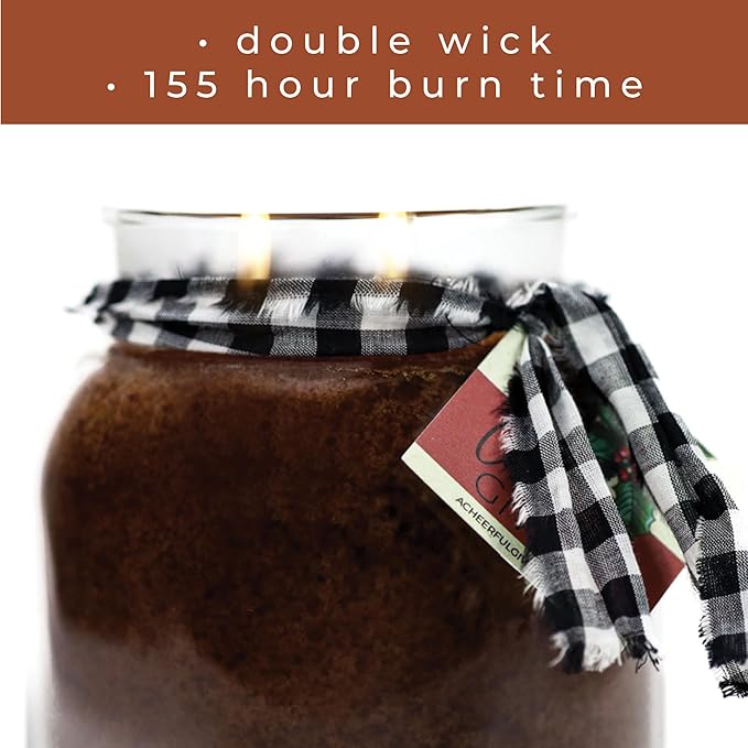 A Cheerful Giver - Nutmeg & Spice - 34oz Papa Scented Candle Jar with Lid - Keepers of The Light - 155 Hours of Burn Time, Gift for Women, Brown