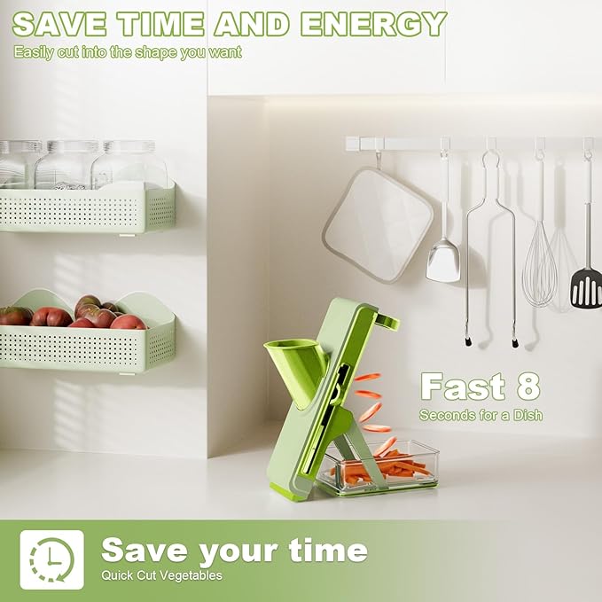 Eletronova Safe Mandoline Slicer for Kitchen, Vegetable Slicer for Kitchen