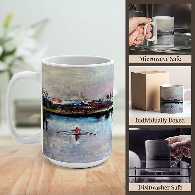 Rowers Mug - 15oz Ceramic Coffee Cup - Personalized Rowing-Themed Gift, Lead & BPA Free, Ideal Rowing Gift for Coaches, Teams & Enthusiasts