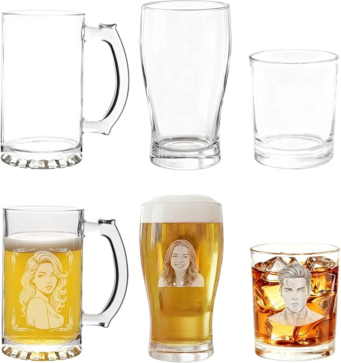 Personalized customized glass cup, engraved photo logo copy, beer cup, holiday party gift (S1)