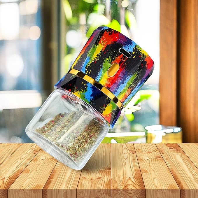 Electric Grinder, Small Spice Grinder Electric Grinders Mini Size 2inx3.5inches with 2pcs 1.7oz/50ml Glass Jar Rechargeable Automatic Small Grinder