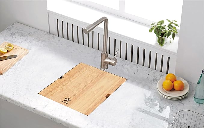 STARSTAR Workstation Ledge Undermount Single Bowl 304 Stainless Steel Kitchen Sink, With Grid, Cutting Board (15 x 19 x 10)