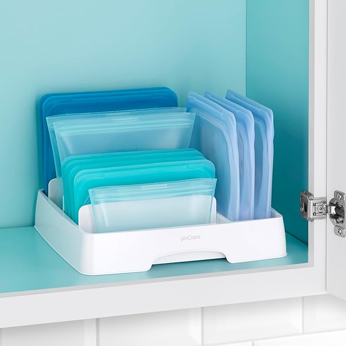YouCopia StoraLid Adjustable Food Container Lid Organizer for Kitchen Cabinet Storage, Medium Classic Edition
