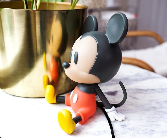 Disney Mickey Mouse Figural Mood Light | Nightstand Table Lamp with LED Light for Bedroom, Desk, Living Room | Home Decor Room Essentials, Cute Gifts and Collectibles | 6 Inches Tall